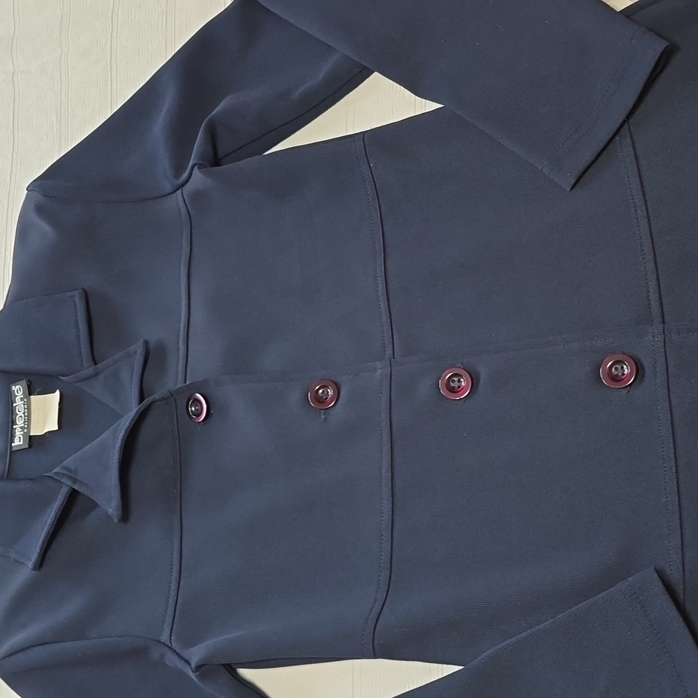 Brioche Navy Structured Longline Coat Womens Size 5/6 (XS)